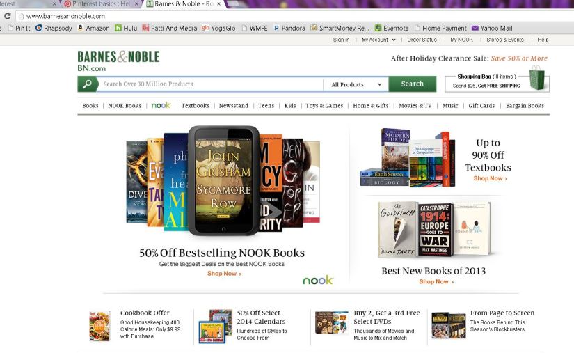 I usually then type in the address bar books.com and it takes me to the Barnes & Noble site.