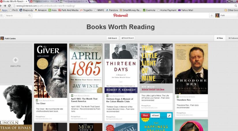 And then voila, you have it on your board and you can go back to it anytime when it's time to figure out what you want to read next!