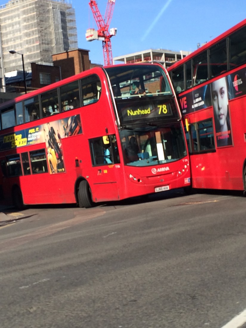 This is what it looks like when the big red trolley busses collide.