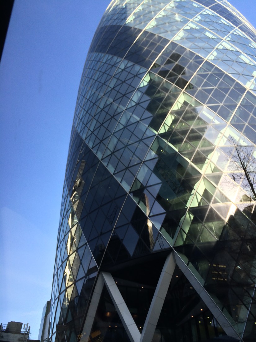 David said it was called The Gherkin by a lot of people.  My friend Troy said it looked like a bullet.  I think it looks like a Faberge egg.