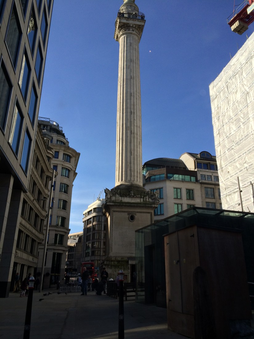 This is a monument where the Great Fire of London started.