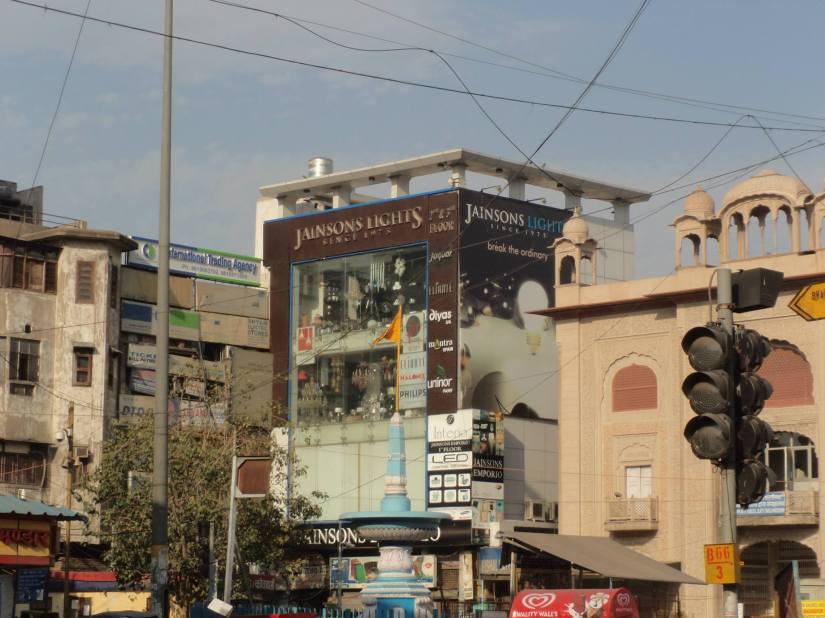A beautiful light store that used their building as a wallscape.