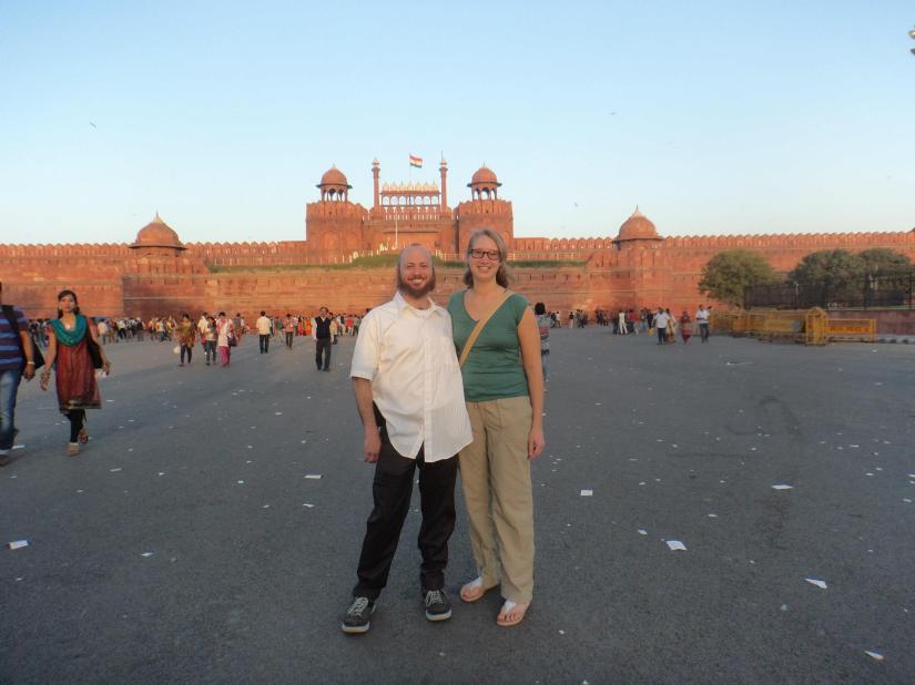 Troy and Patti in front of the Red Fort