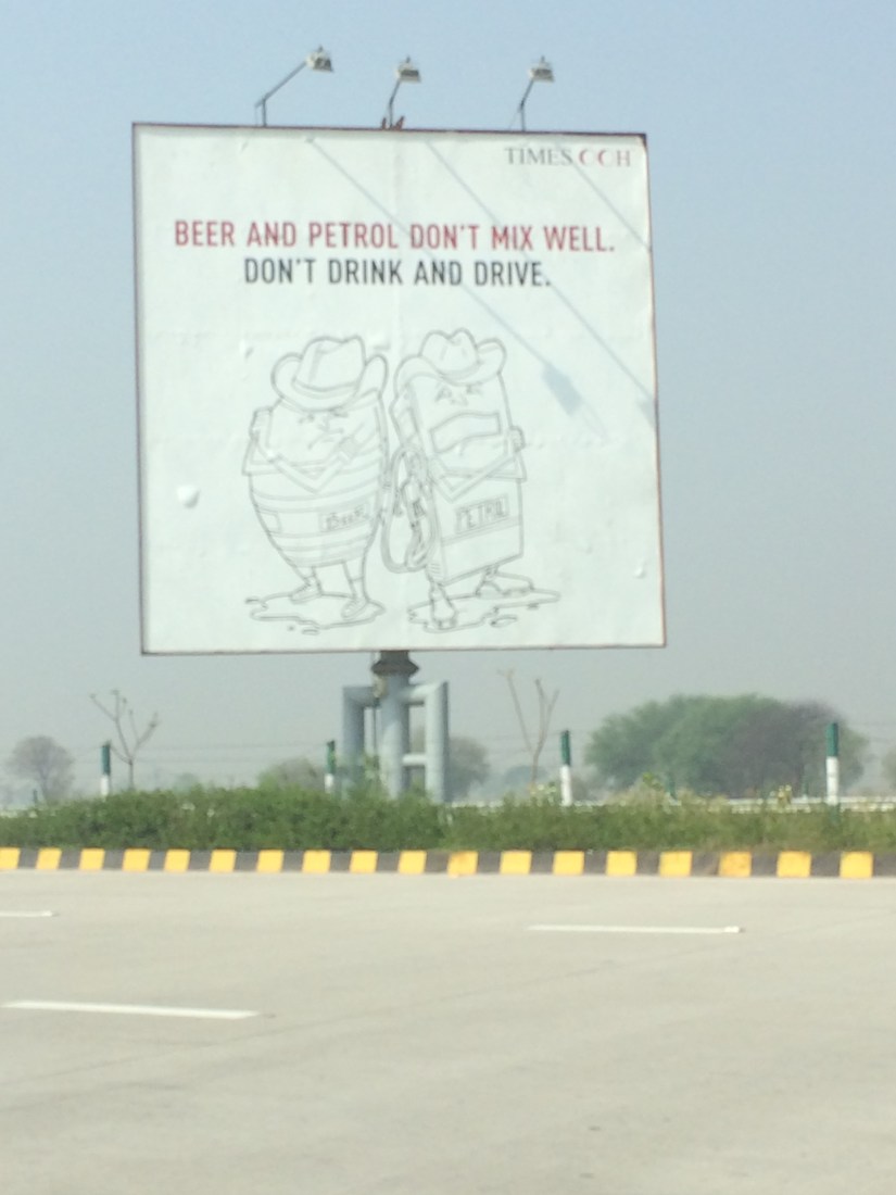 There were so many great ads about the problems with drinking and driving on the highways.  This was one of the better shots we could get.  The image is thinly drawn, which is never a best practice when designing a billboard.