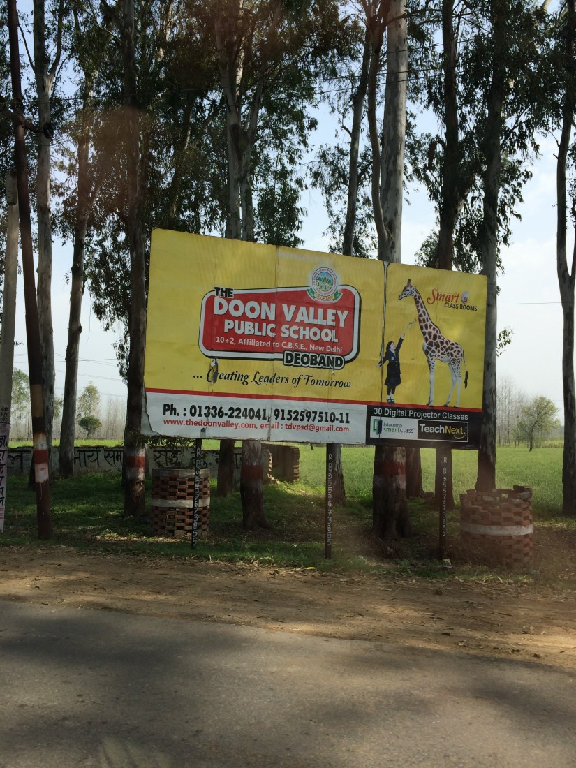 This public school had a giraffe.  I'm not sure why.