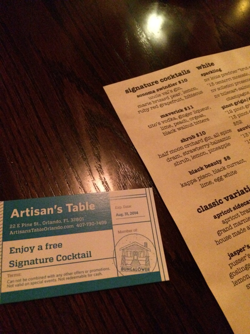 First stop was the Artisan's Table. I had a different version of a Pisco Sour (discovered these in Cusco, Peru) called the Black Beauty.